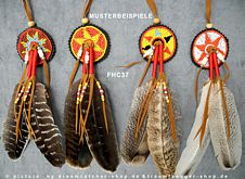 Indianer-Haarschmuck Zopfspange 2 Federn dunkel