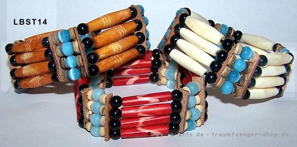 Halsband Halskette Indianer Chokerkette Leder Knochenröhrchen Perlen Bonepipes 