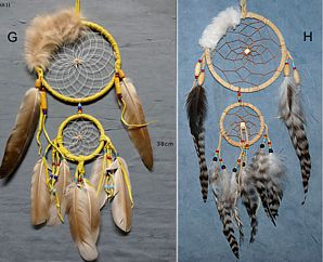 Traumfänger Sisal Dreamcatcher Traum Träume Federn Indianer beige 6 cm 8530066 